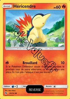 Carte Pokémon Héricendre Reverse n°39 de la série Tonnerre Perdu