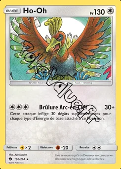 Carte Pokémon Ho-Oh n°160 de la série Tonnerre Perdu