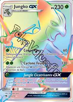 Carte Pokémon Jungko GX n°216 de la série Tonnerre Perdu