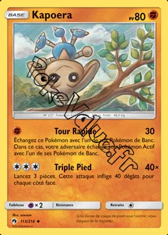 Carte Pokémon Kapoera n°113 de la série Tonnerre Perdu