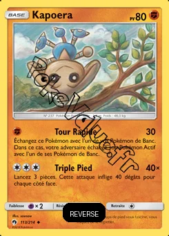 Carte Pokémon Kapoera Reverse n°113 de la série Tonnerre Perdu