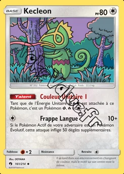 Carte Pokémon Kecleon  n°161 de la série Tonnerre Perdu