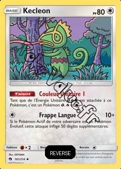 Carte Pokémon Kecleon  Reverse n°161 de la série Tonnerre Perdu