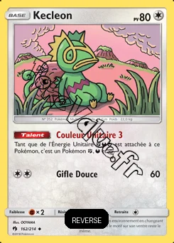 Carte Pokémon Kecleon  Reverse n°162 de la série Tonnerre Perdu
