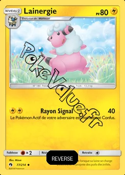 Carte Pokémon Lainergie Reverse n°77 de la série Tonnerre Perdu