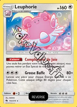 Carte Pokémon Leuphorie Reverse n°153 de la série Tonnerre Perdu
