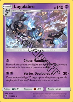 Carte Pokémon Lugulabre n°103 de la série Tonnerre Perdu