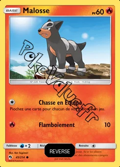 Carte Pokémon Malosse Reverse n°45 de la série Tonnerre Perdu