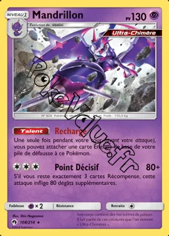 Carte Pokémon Mandrillon  n°108 de la série Tonnerre Perdu