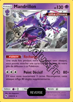 Carte Pokémon Mandrillon  Reverse n°108 de la série Tonnerre Perdu