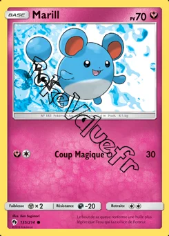 Carte Pokémon Marill  n°135 de la série Tonnerre Perdu