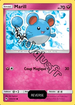 Carte Pokémon Marill  Reverse n°135 de la série Tonnerre Perdu