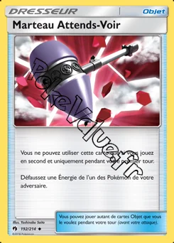 Carte Pokémon Marteau Attends Voir n°192 de la série Tonnerre Perdu