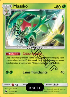 Carte Pokémon Massko Reverse n°21 de la série Tonnerre Perdu