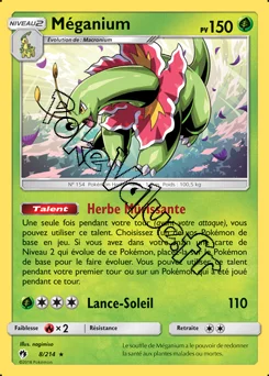 Carte Pokémon Méganium n°8 de la série Tonnerre Perdu