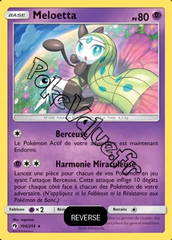 Carte Pokémon Meloetta  Reverse n°104 de la série Tonnerre Perdu