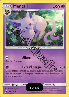 Carte Pokémon Mentali Reverse n°89 de la série Tonnerre Perdu