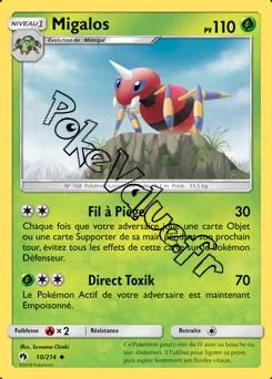 Carte Pokémon Migalos n°10 de la série Tonnerre Perdu