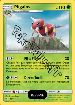 Carte Pokémon Migalos Reverse n°10 de la série Tonnerre Perdu