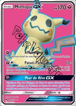 Carte Pokémon Mimiqui GX  n°206 de la série Tonnerre Perdu