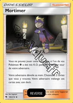 Carte Pokémon Mortimer Reverse n°186 de la série Tonnerre Perdu