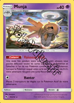 Carte Pokémon Munja n°95 de la série Tonnerre Perdu