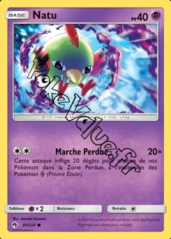 Carte Pokémon Natu  n°87 de la série Tonnerre Perdu