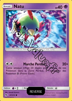 Carte Pokémon Natu  Reverse n°87 de la série Tonnerre Perdu