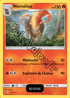 Carte Pokémon Némélios Reverse n°51 de la série Tonnerre Perdu