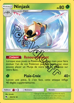 Carte Pokémon Ninjask  n°30 de la série Tonnerre Perdu