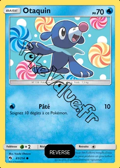 Carte Pokémon Otaquin Reverse n°65 de la série Tonnerre Perdu