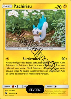 Carte Pokémon Pachirisu  Reverse n°80 de la série Tonnerre Perdu