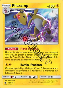 Carte Pokémon Pharamp n°78 de la série Tonnerre Perdu