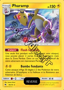 Carte Pokémon Pharamp Reverse n°78 de la série Tonnerre Perdu
