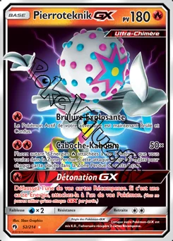 Carte Pokémon Pierroteknik GX  n°52 de la série Tonnerre Perdu