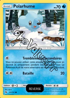 Carte Pokémon Polarhume Reverse n°61 de la série Tonnerre Perdu