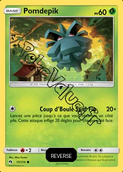Carte Pokémon Pomdepik Reverse n°15 de la série Tonnerre Perdu