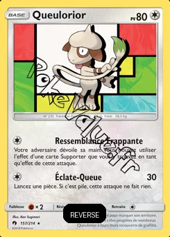 Carte Pokémon Queulorior Reverse n°157 de la série Tonnerre Perdu