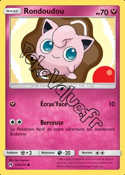 Carte Pokémon Rondoudou  n°133 de la série Tonnerre Perdu