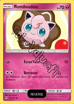 Carte Pokémon Rondoudou  Reverse n°133 de la série Tonnerre Perdu