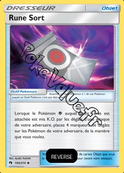 Carte Pokémon Rune Sort Reverse n°190 de la série Tonnerre Perdu