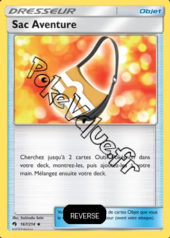 Carte Pokémon Sac Aventure Reverse n°167 de la série Tonnerre Perdu