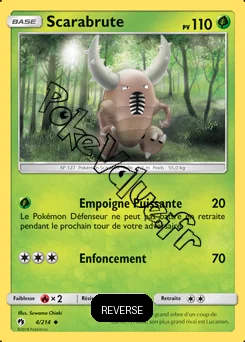 Carte Pokémon Scarabrute  Reverse n°4 de la série Tonnerre Perdu