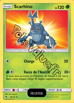 Carte Pokémon Scarhino Reverse n°18 de la série Tonnerre Perdu