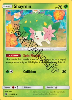 Carte Pokémon Shaymin  n°33 de la série Tonnerre Perdu