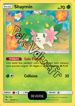 Carte Pokémon Shaymin  Reverse n°33 de la série Tonnerre Perdu