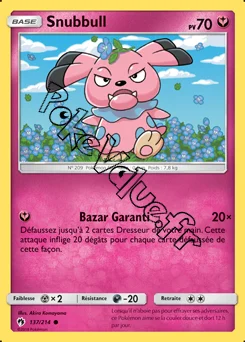 Carte Pokémon Snubbull  n°137 de la série Tonnerre Perdu