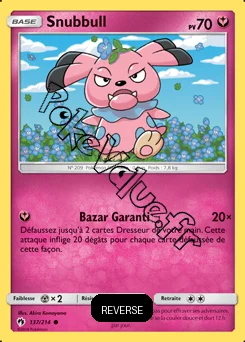 Carte Pokémon Snubbull  Reverse n°137 de la série Tonnerre Perdu