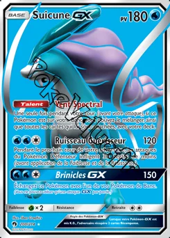 Carte Pokémon Suicune GX  n°200 de la série Tonnerre Perdu