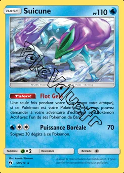 Carte Pokémon Suicune  n°59 de la série Tonnerre Perdu